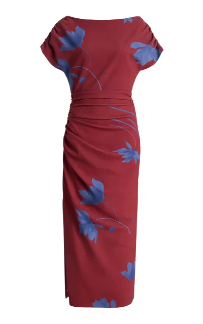 Lela Rose Heather Floral Printed Crepe Dress