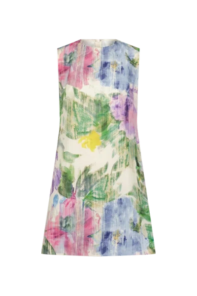 Lela Rose Ikat Floral Cotton Kelly Dress In Multi