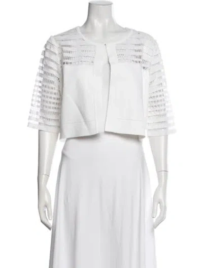 Pre-owned Lela Rose Jacket In White