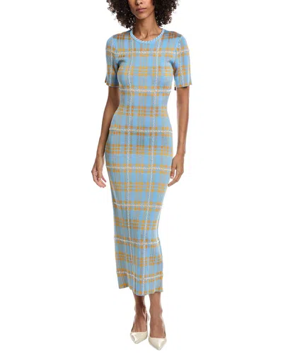 LELA ROSE JACQUARD PLAID MIDI DRESS