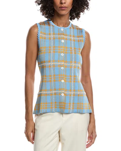 LELA ROSE LELA ROSE JACQUARD PLAID TOP