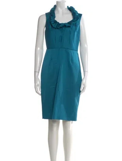 Pre-owned Lela Rose Knee-length Dress In Blue