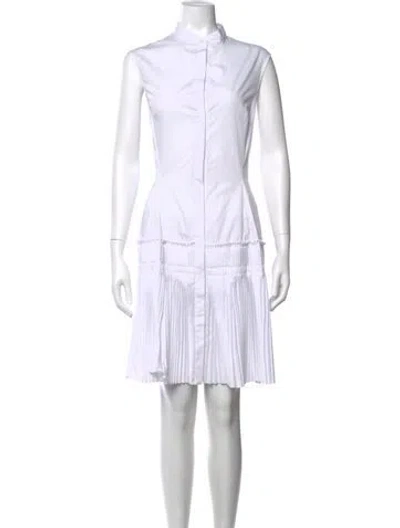 Pre-owned Lela Rose Knee-length Dress In White