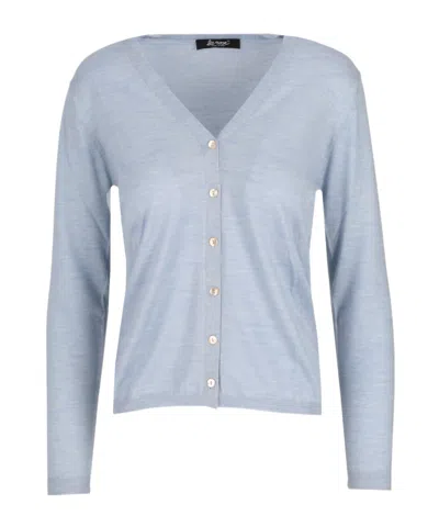 Lela Rose Knitted V-neck Cardigan In Blue