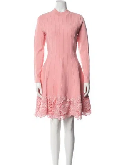 Pre-owned Lela Rose Lace Pattern Knee-length Dress W/ Tags In Pink