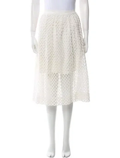 Pre-owned Lela Rose Lace Pattern Knee-length Skirt In Neutral