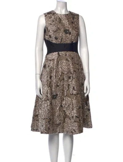 Pre-owned Lela Rose Lace Pattern Midi Length Dress