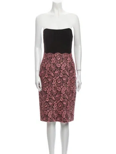 Pre-owned Lela Rose Lace Pattern Mini Dress In Multi