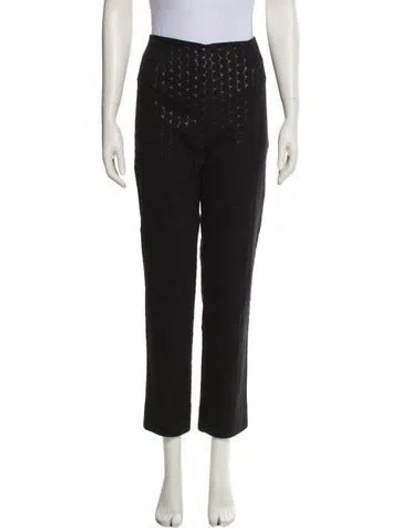 Pre-owned Lela Rose Lace Pattern Straight Leg Pants In Blue