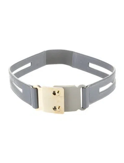 Pre-owned Lela Rose Leather Belt In Gray
