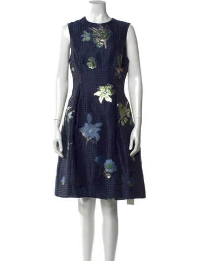 Pre-owned Lela Rose Linen Knee-length Dress