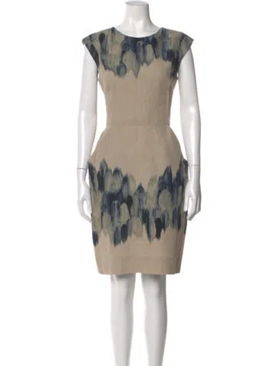Pre-owned Lela Rose Linen Knee-length Dress