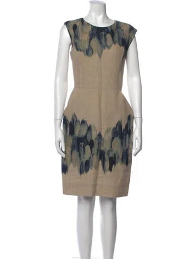 Pre-owned Lela Rose Linen Knee-length Dress