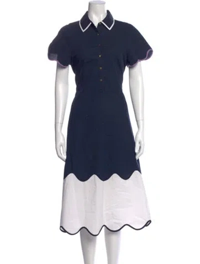 Pre-owned Lela Rose Long Dress In Blue