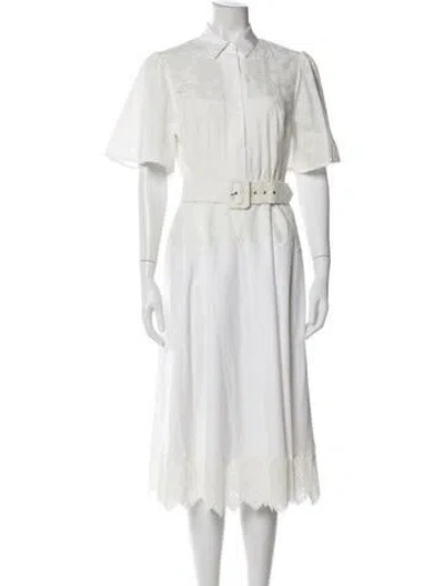 Pre-owned Lela Rose Long Dress In White