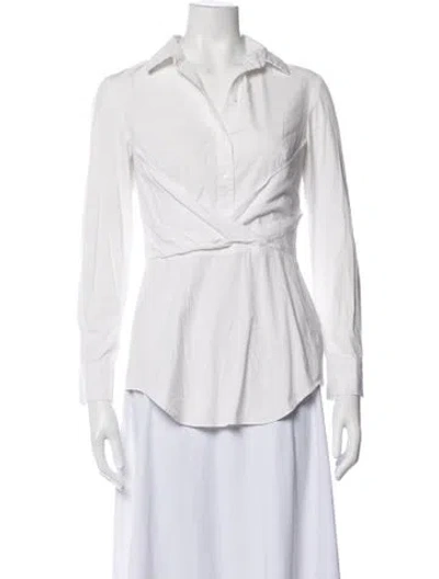 Pre-owned Lela Rose Long Sleeve Blouse In Neutrals