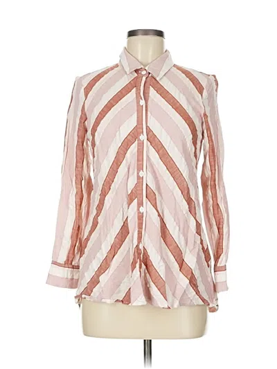 Pre-owned Lela Rose Long Sleeve Blouse In Pink
