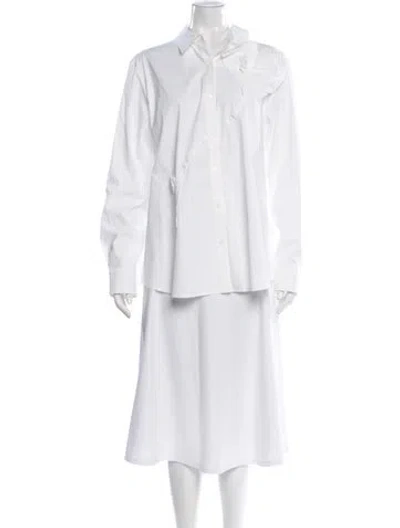 Pre-owned Lela Rose Long Sleeve Blouse W/ Tags In White