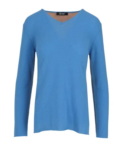 Lela Rose Long-sleeve Knit Top In Blue