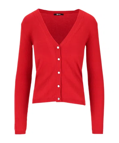 Lela Rose Long-sleeve Knitted Cardigan In Red