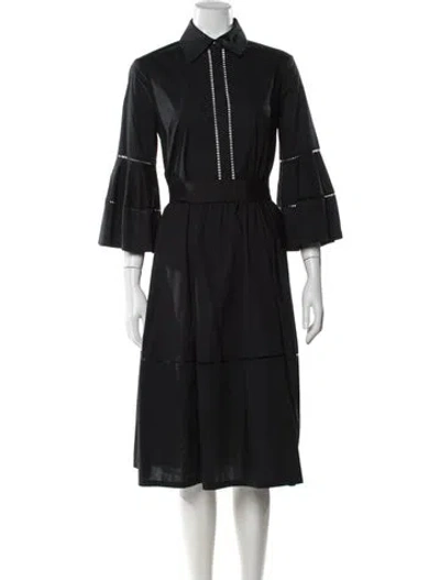Pre-owned Lela Rose Midi Length Dress In Black