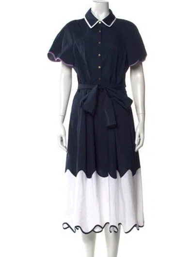 Pre-owned Lela Rose Midi Length Dress In Blue