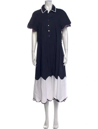 Pre-owned Lela Rose Midi Length Dress In Blue