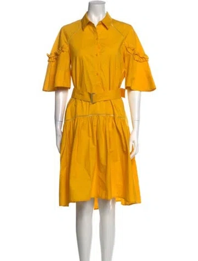 Pre-owned Lela Rose Midi Length Dress In Yellow