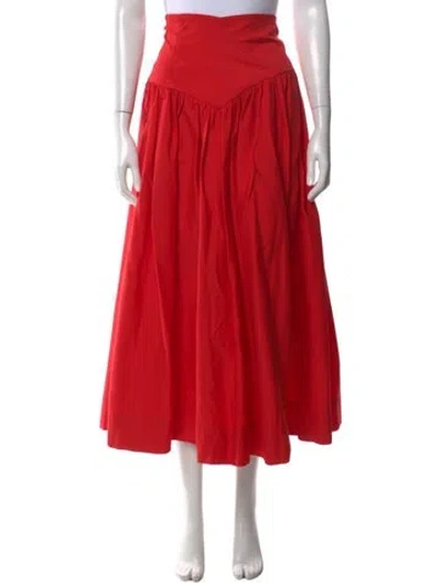 Pre-owned Lela Rose Midi Length Skirt W/ Tags In Red