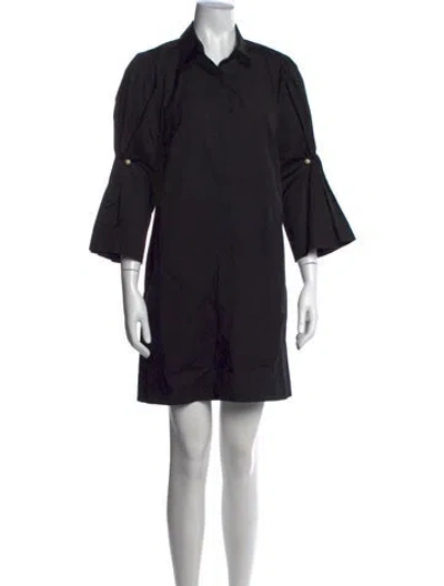Pre-owned Lela Rose Mini Dress In Black