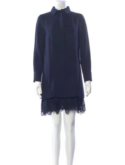 Pre-owned Lela Rose Mini Dress In Blue