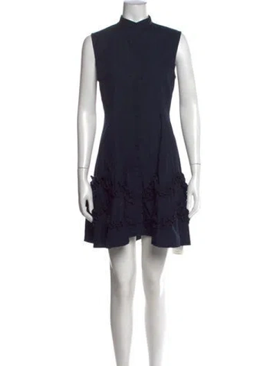 Pre-owned Lela Rose Mini Dress In Blue