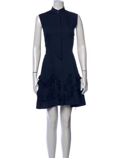 Pre-owned Lela Rose Mini Dress In Blue