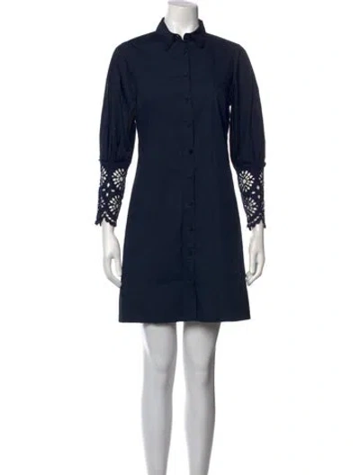 Pre-owned Lela Rose Mini Dress In Blue