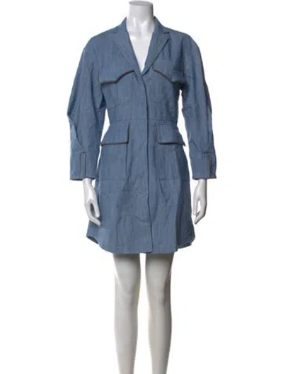 Pre-owned Lela Rose Mini Dress W/ Tags In Blue