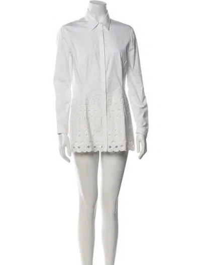 Pre-owned Lela Rose Mini Dress In White