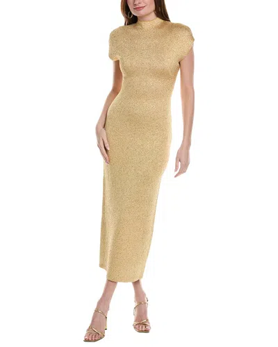 Lela Rose Mock Neck Dress In Yellow
