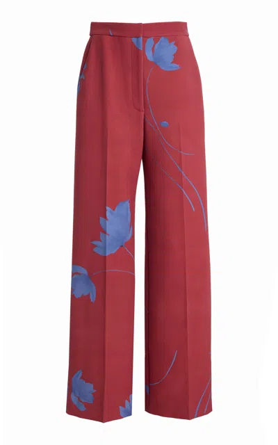 Lela Rose Molly Floral Printed Crepe Pants