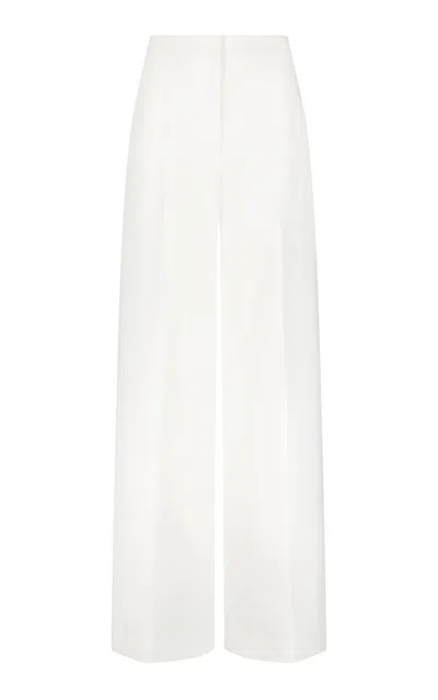Lela Rose Molly Stretch-twill Straight-leg Pants In Ivory