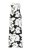 Lela Rose Natasha Embroidered Crepe Maxi Dress In Ivory