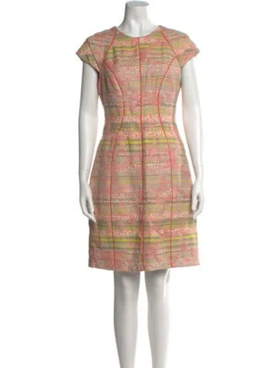 Pre-owned Lela Rose Nylon Knee-length Dress In Neutral