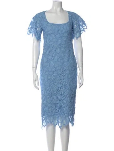 Pre-owned Lela Rose Nylon Midi Length Dress In Blue