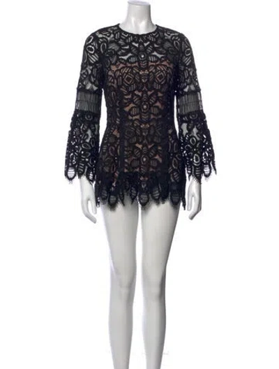 Pre-owned Lela Rose Nylon Mini Dress In Black