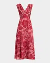 Lela Rose Off-the-shoulder Fil Coupe Midi Dress