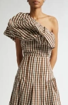 Lela Rose One-shoulder Top In Walnut
