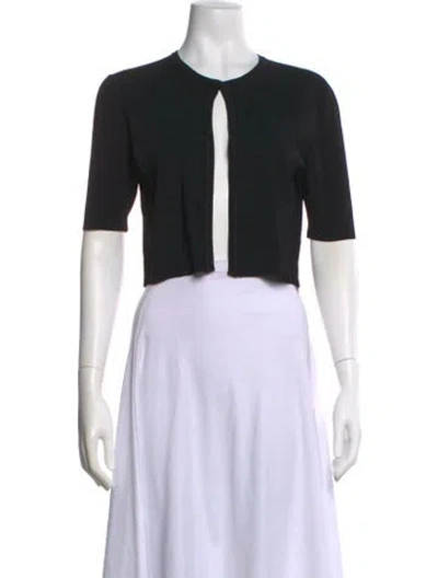 Pre-owned Lela Rose Open Front Sweater In Black