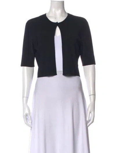 Pre-owned Lela Rose Open Front Sweater In Black