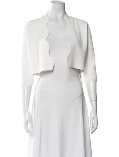 Pre-owned Lela Rose Open Front Sweater In Neutrals