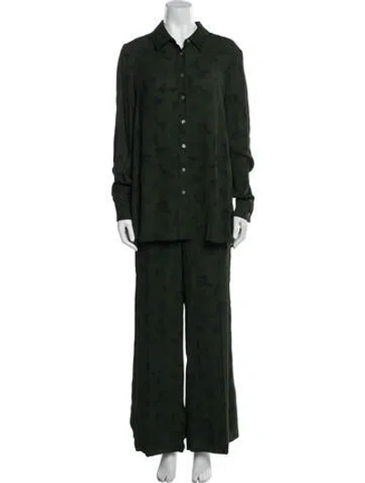 Pre-owned Lela Rose Pant Set W/ Tags In Green