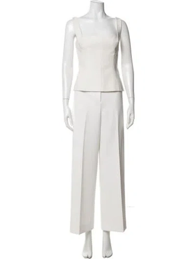 Pre-owned Lela Rose Pant Set In White